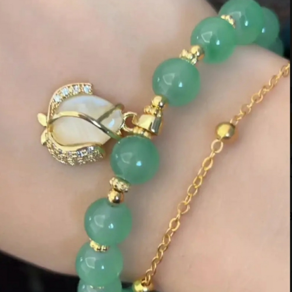 Green Glass Jade Bracelet